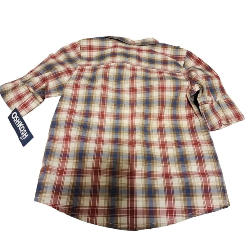 Oshkosh plaid button up boys‎